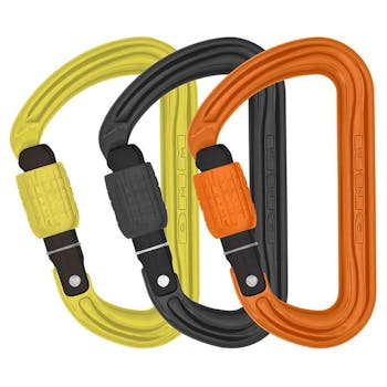DMM Shadow Screwgate Carabiner 3 Pack Lime, Matt Grey and Orange
