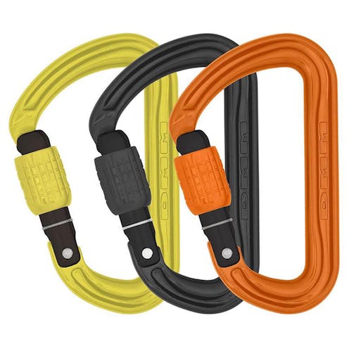 DMM Shadow Screwgate Carabiner 3 Pack Lime, Matt Grey and Orange