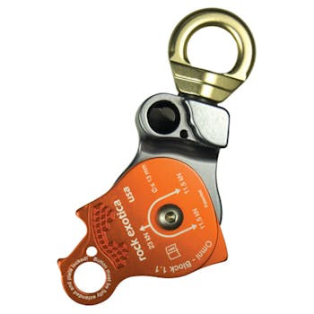 Rock Exotica Omni Block Swivel Pulley 1.1" Single Orange 1