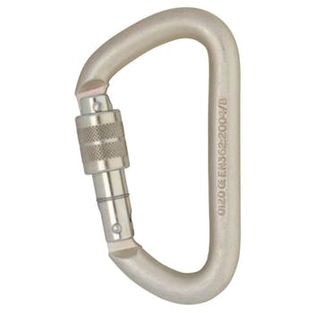 DMM Offset D Steel Connector, Screw Lock, Light Gold