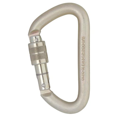 DMM Offset D Steel Connector, Screw Lock, Light Gold