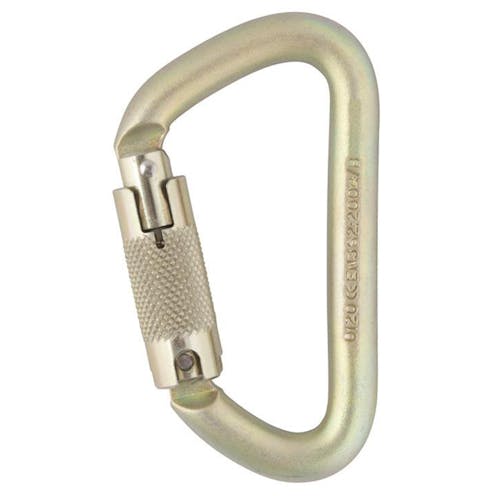 DMM Offset D Steel Connector, Locksafe, Light Gold