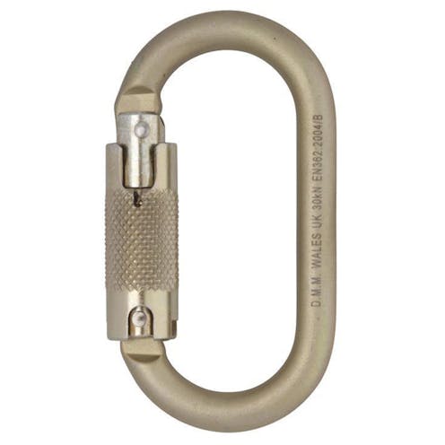 DMM Oval Steel Connector Locksafe, Light Gold