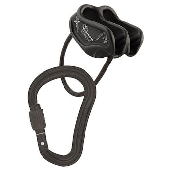 DMM Mantis Belay Device and Shadow HMS Carabiner set in Matt Grey