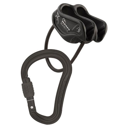 DMM Mantis Belay Device and Shadow HMS Carabiner set in Matt Grey