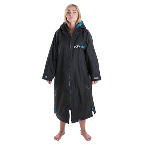 Black and blue long sleeve dryrobe