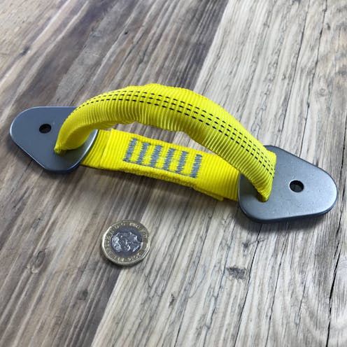 Connect webbing handle with fittings for Pyranha kayak