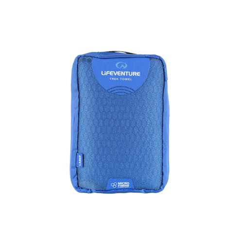 A large sized blue microfibre towel from Lifeventure