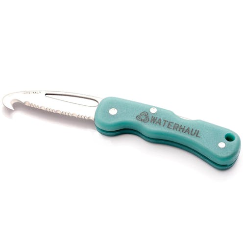 Waterhaul hooked knife. Front. Open.