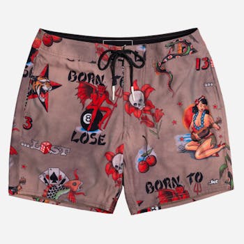 Lost Deathwish Pocket 17" Boardshort Scrapbook Stone