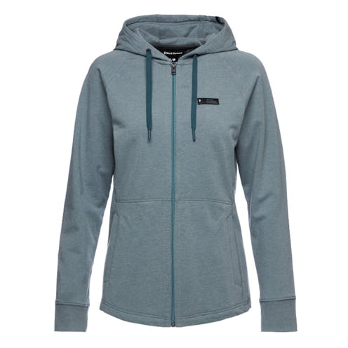Black Diamond Womens Mountain Transparency Full Zip Hoodie Storm Blue Heather