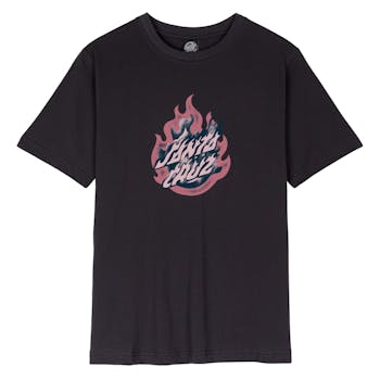 Santa Cruz Ultimate Flame Front Dot T Shirt Black