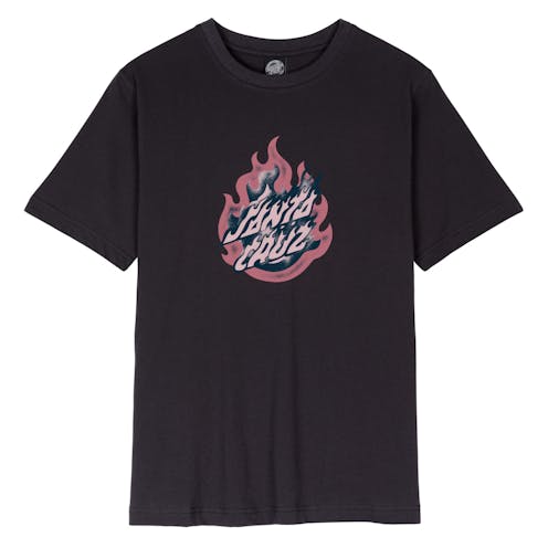Santa Cruz Ultimate Flame Front Dot T Shirt Black