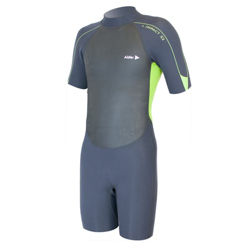 alder impact Junior Shortie 3/2. Green. Front.