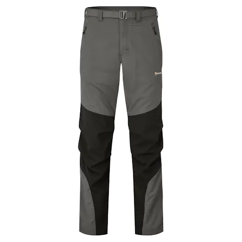 Mens Terra Pants, Graphite colour. Front image.