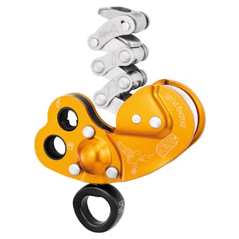 A photo showing the Petzl zig zag plus at a side angle whilst not in use.