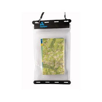 The aquapac map case small version. There is a map stored inside to demonstrate the clarity of the see through material.