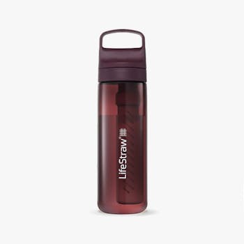 front image of the lifestraw go 650ml in burgundy